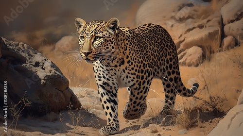 The Arabian leopard (Panthera pardus nimr) photo