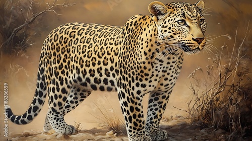 The Arabian leopard (Panthera pardus nimr) photo