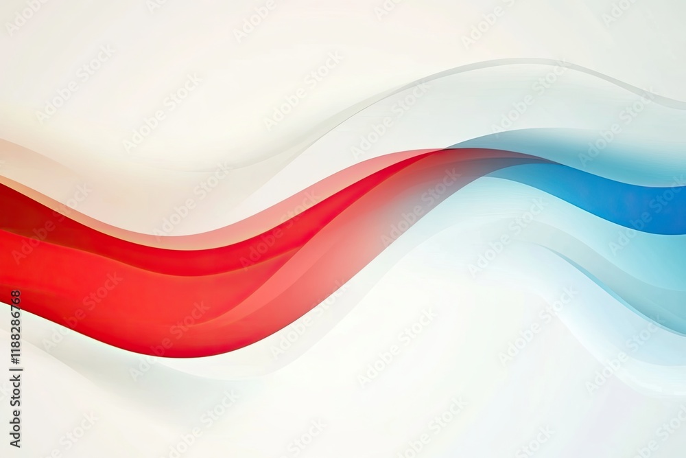 Fototapeta premium Flowing waves in red and blue create vibrant, dynamic backdrop e