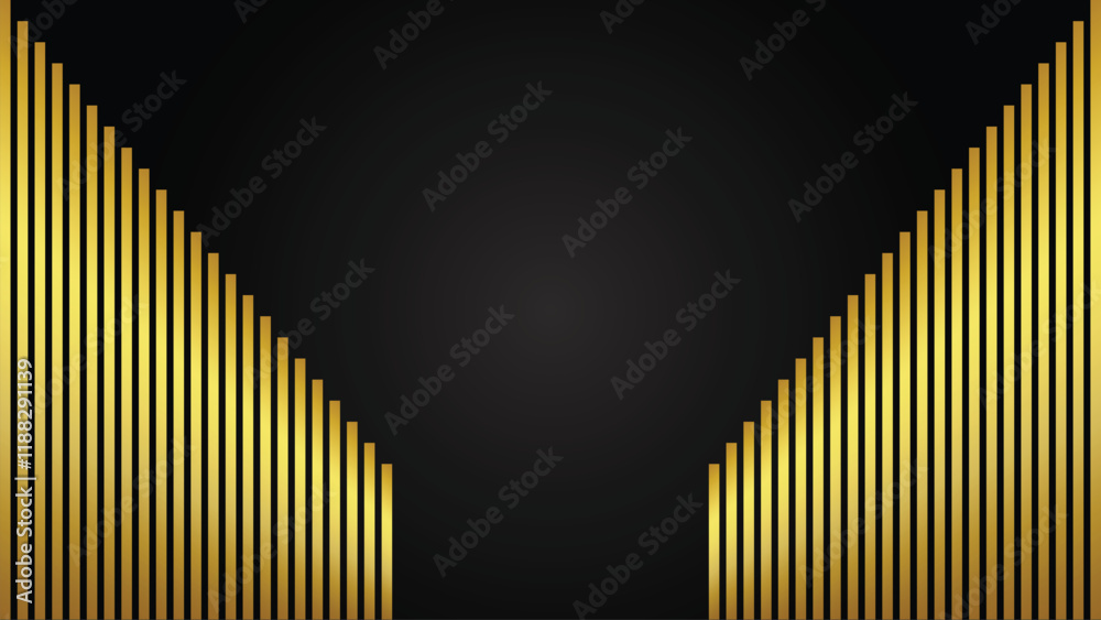 Fototapeta premium Abstract gold luxury Minimal black scene Festive vector on a black background 
