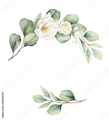 Schilderij op canvas Watercolor vector floral wreath