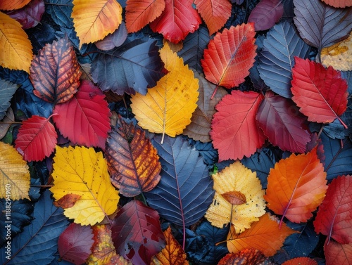 Colorful Autumn Leaves Close Up