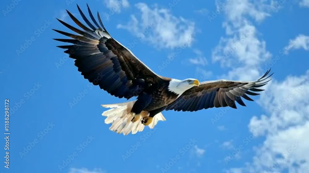 Majestic Eagle Soaring Across a Clear Sky – HD Majestic Eagle Soaring Across a Clear Sky – HD