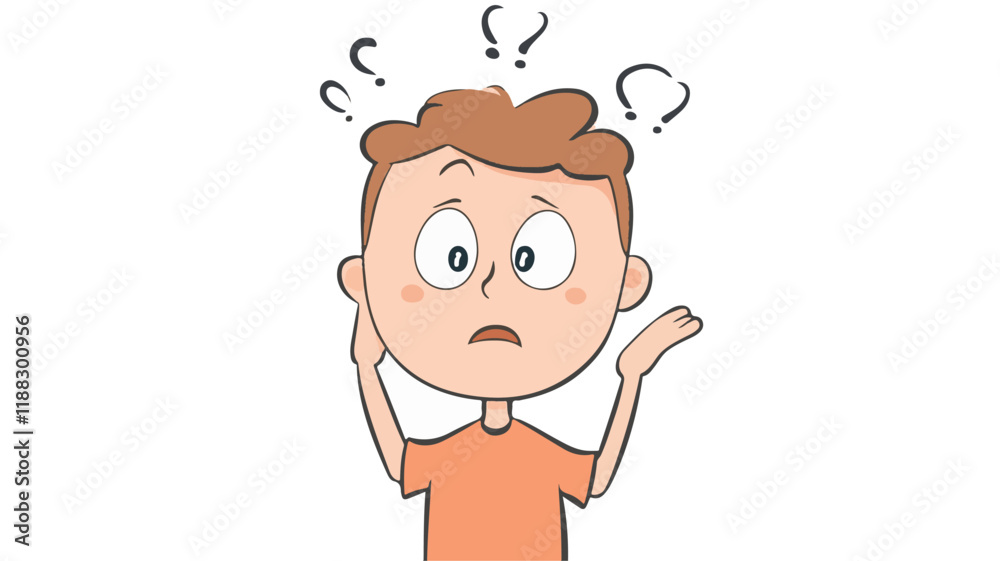 Confused Man Surrounded by Colorful Question Marks on a White Background Vector Art & Illustration by Rasel Confused Man Surrounded by Colorful Question Marks on a White Background Vector Art & Illustration by Rasel