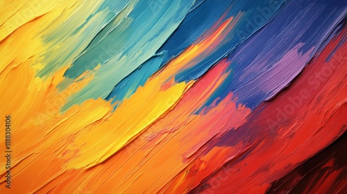 Textured canvas with dynamic brush strokes, vivid color contrasts, expressive artistry, captivating surface depth. photo