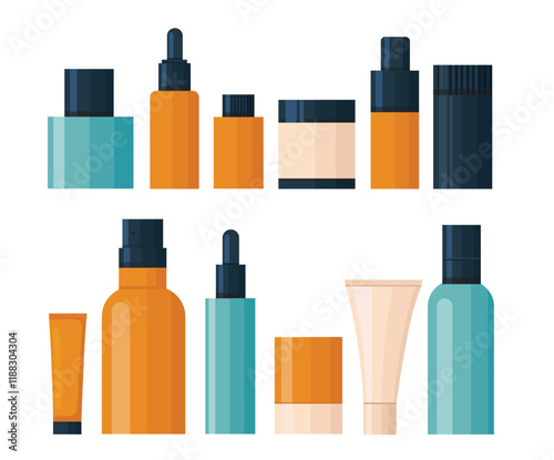 Set of skincare products vector illustration