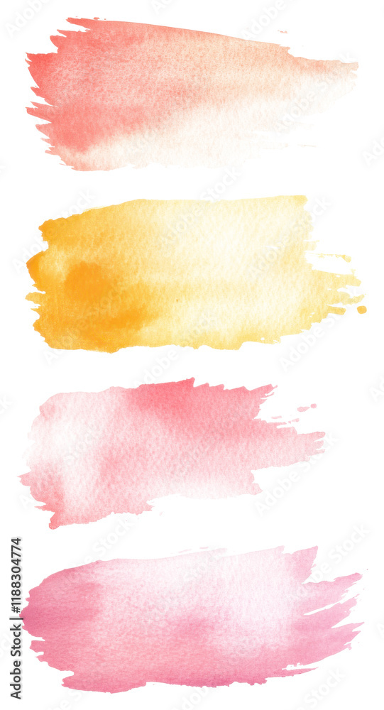 Fototapeta premium Watercolor brush strokes png transparent