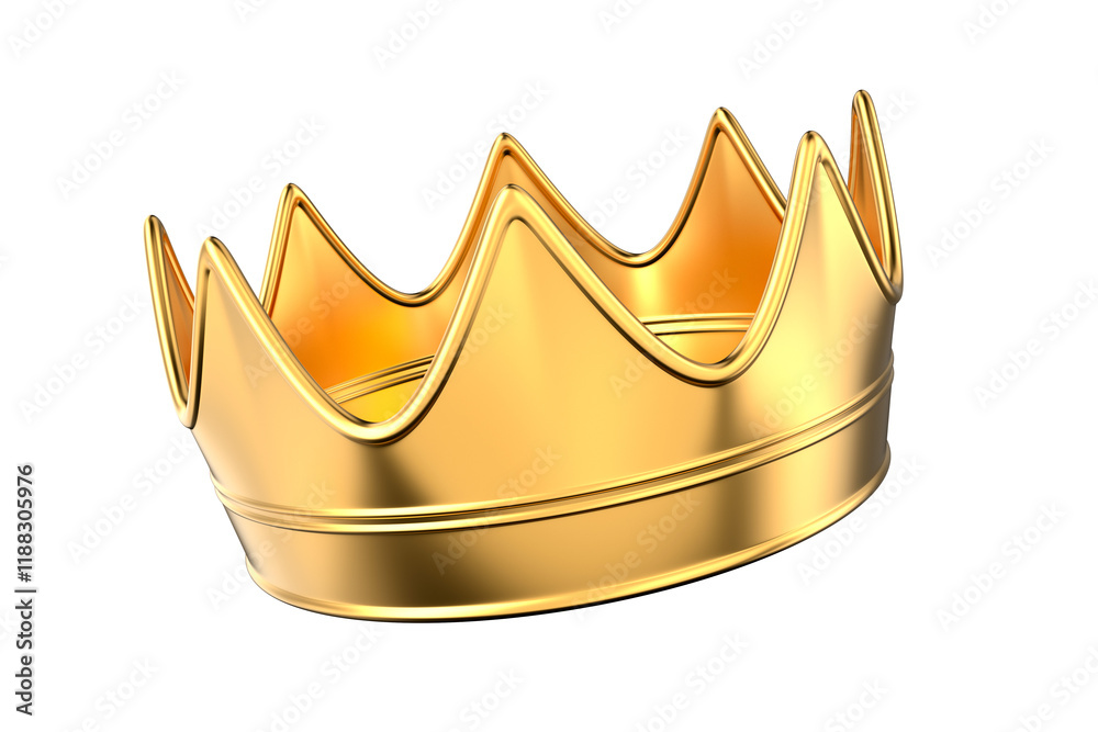 Gold crown on white background. Isolated 3D illustration
