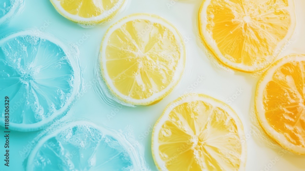 Soft Lemon Yellow and Pastel Blue Gradient