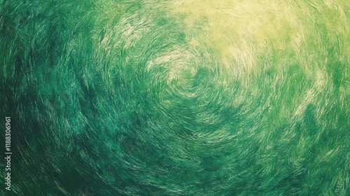 Abstract Swirl of Emerald Green, Vibrant Art