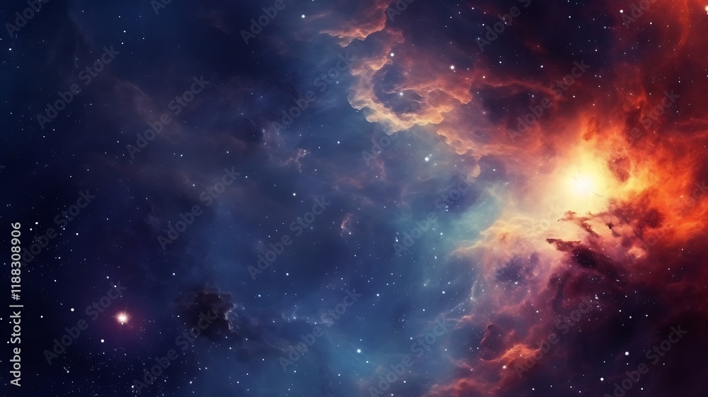 Fototapeta premium Cosmic Nebula Stellar Cloudscape Interstellar Dust And Stars