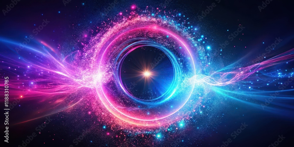 Obraz premium Heartbeat of the Universe particles of light swirl around a glowing purple core