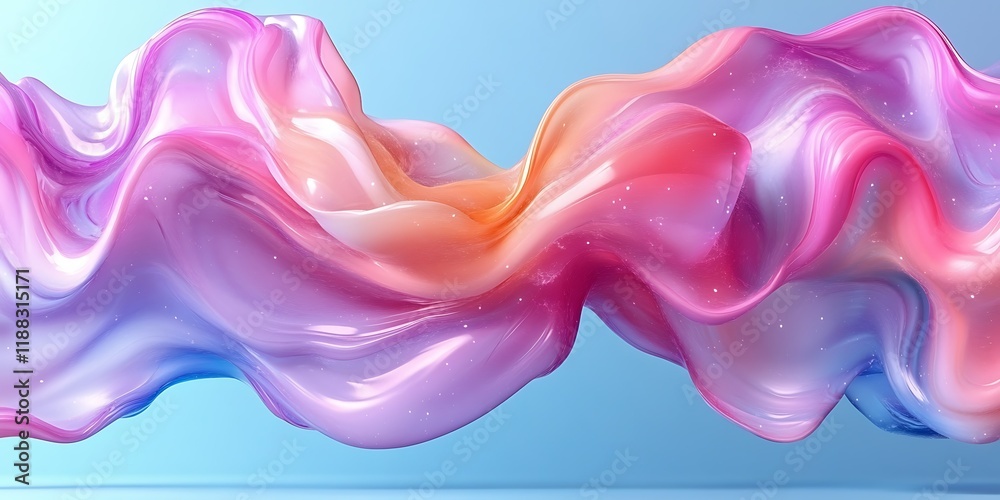 Obraz premium Colorful fluid swirls, pastel design, abstract background, digital art, website design