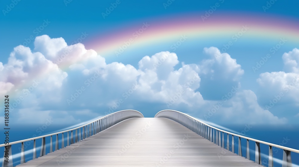 Fototapeta premium Bridge to Heaven Rainbow Cloudscape