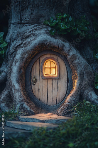 Enchanted Treehouse Doorway in the Woods