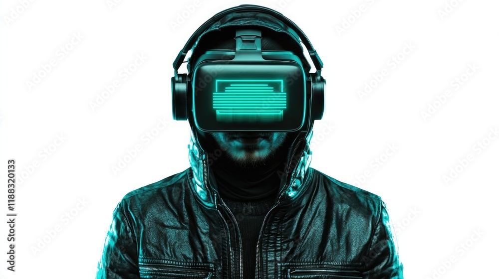 A futuristic figure wearing a virtual reality headset and headphones, immersed in a digital experience with a sleek, modern aesthetic. A futuristic figure wearing a virtual reality headset and headphones, immersed in a digital experience with a sleek, modern aesthetic.