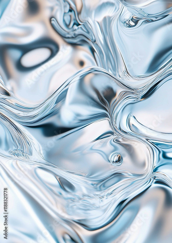 A Stunning Liquid Metallic Abstract Background with Dynamic Ripple Patterns in Sleek Metallic Hues, Perfect for Creating Modern and Eye-Catching Vertical Wallpapers. Generative Ai