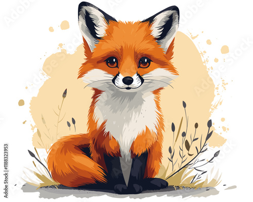 Cute fox cartoon icon. Animal zoo life nature and fauna theme. Colorful design. Vector illustration.