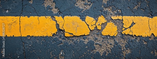 Aged Asphalt Surface, showcasing intricate textures of wear and tear, highlighting the effects of time and usage on urban infrastructure photo