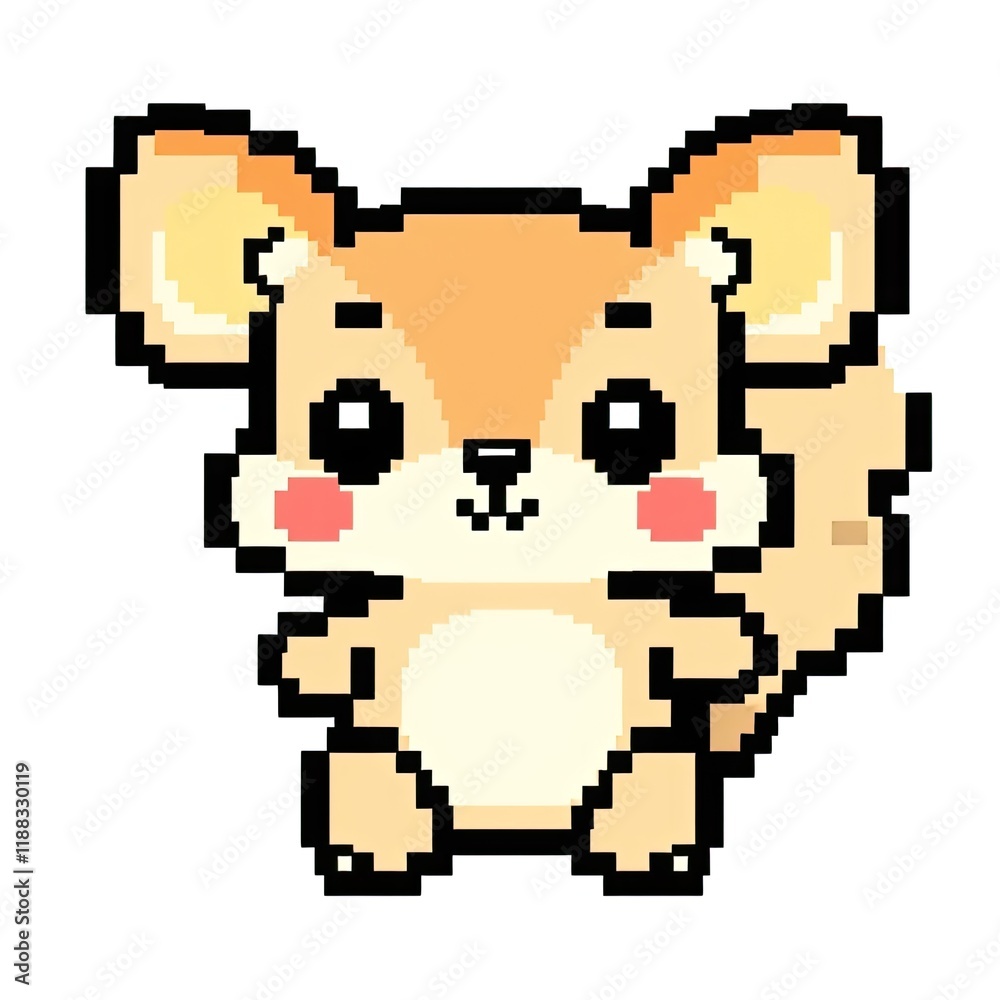 Adorable Pixel Art Depiction Of A Cute Little Squirrel Adorable Pixel Art Depiction Of A Cute Little Squirrel