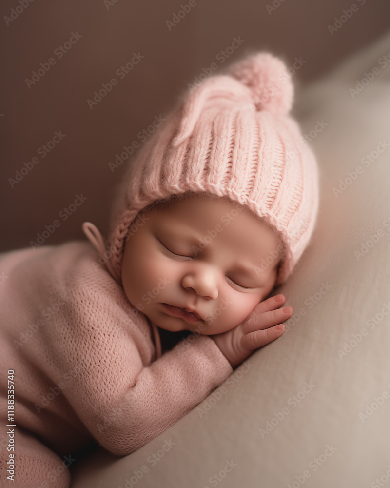 Newborn Studio Portrait with Soft Textures Newborn Studio Portrait with Soft Textures