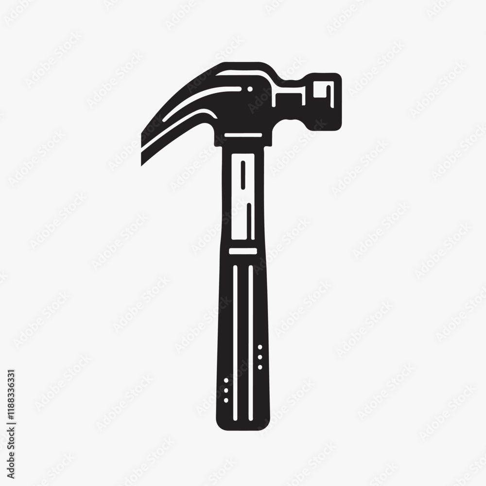 Nose pin hammer horizontal vector black and white Nose pin hammer horizontal vector black and white