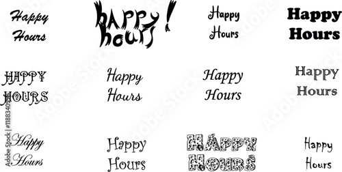 hour, happy, illustration, vector, retro, beverage, drink, alcohol, bar, symbol, banner, graphic, design, concept, text, sign, badge, glass, business, cocktail, isolated, icon, card, poster, vintage, 