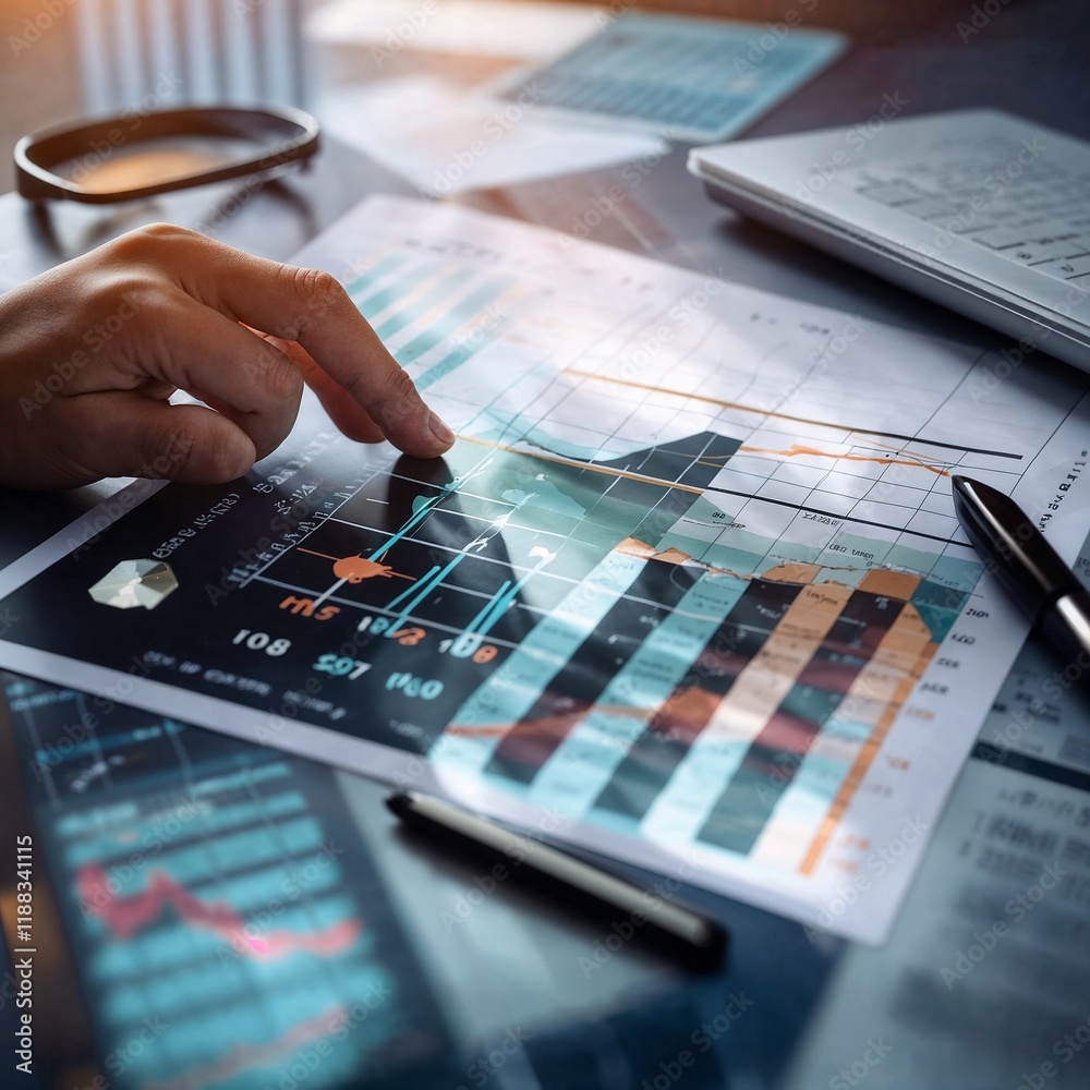 Business audit stock financial finance management on analysis data strategy with graph accounting marketing or report chart economy investment research profit concept. 
