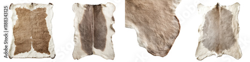 A collection of textured backgrounds featuring diverse animal hides furs and leathers in a range of neutral color tones such as brown beige tan cream and grey  These natural