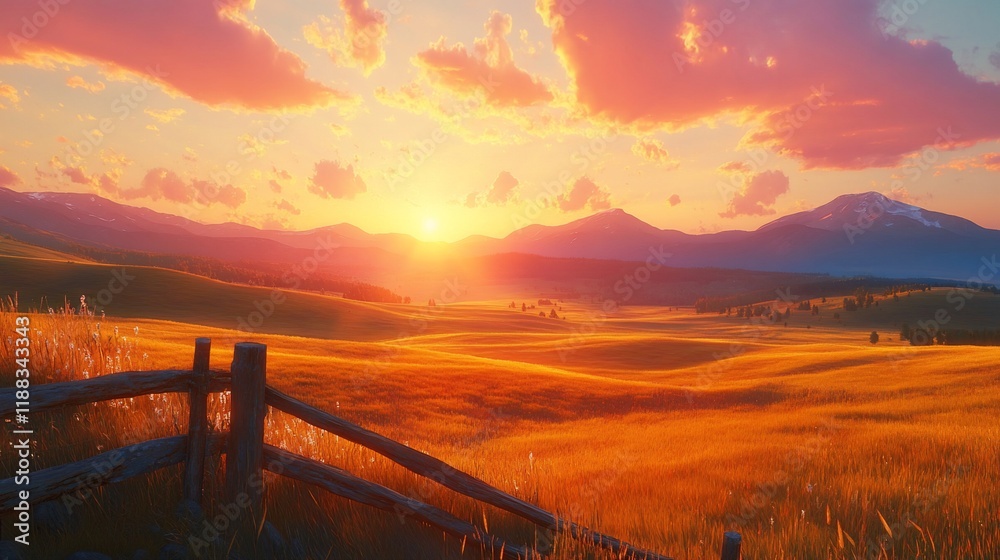 Obraz premium sunset in the mountains