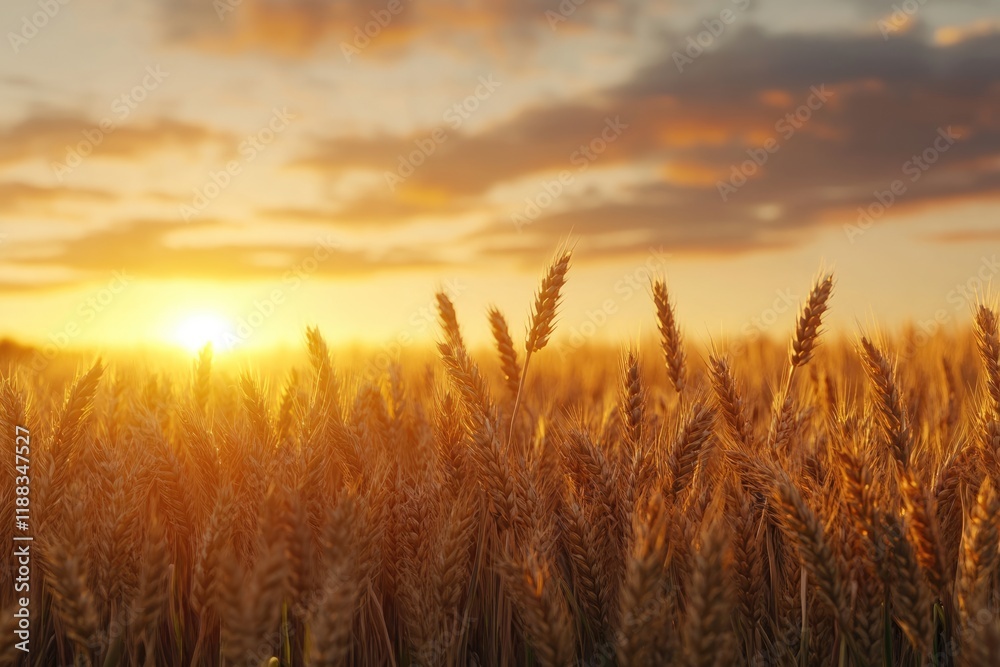 wheat field on sunset wheat field on sunset