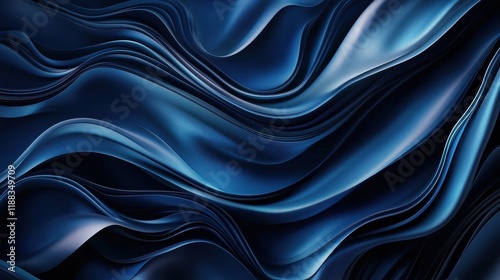 Wallpaper Mural Subtle Royal Blue Wallpaper with Graceful Gradient Waves Torontodigital.ca