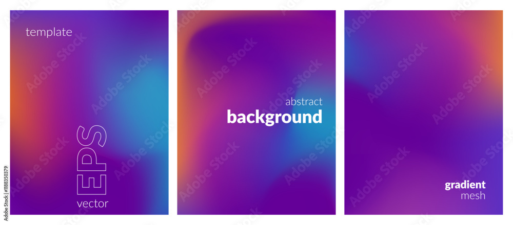 Abstract liquid background set. Vibrant color blend. Blurred fluid colors. Gradient mesh. Modern design template for posters, ad banners, brochures, flyers, covers, websites. EPS vector image Abstract liquid background set. Vibrant color blend. Blurred fluid colors. Gradient mesh. Modern design template for posters, ad banners, brochures, flyers, covers, websites. EPS vector image