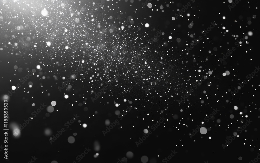 Glowing particles floating in dark space. Glowing particles floating in dark space.