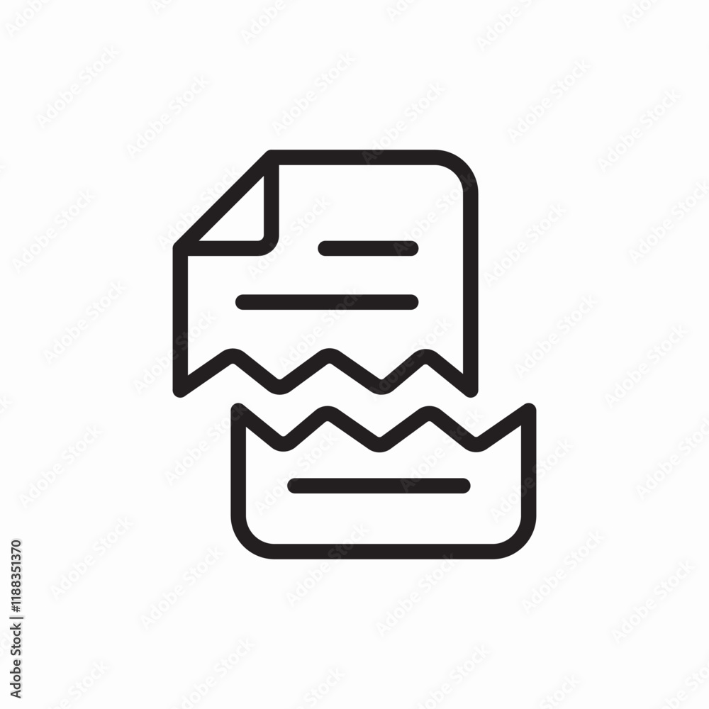 torn file icon vector sign torn file icon vector sign