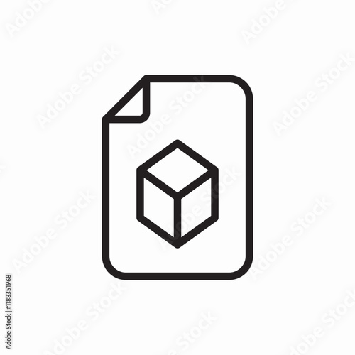 cube three dimensional icon vector sign