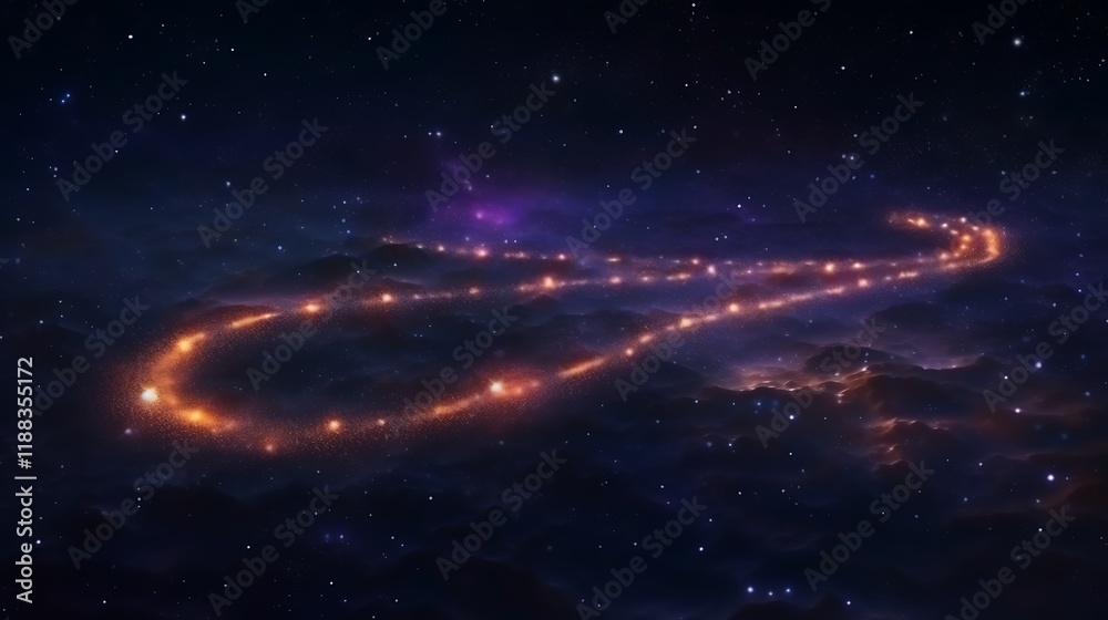 Fototapeta premium Celestial Trail Across Starry Night Sky