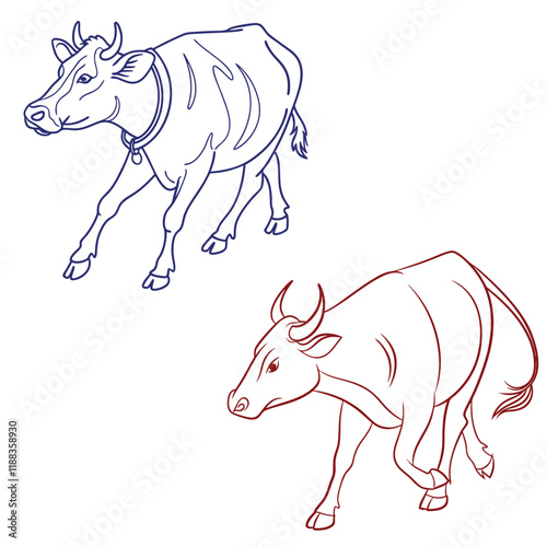 Premium Vector | Cow vector sketch. photo