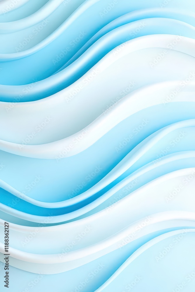 Swirling circular gradient patterns representing whirlpools, soft blue tones and smooth textures for a calm aquatic concept