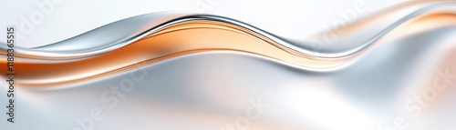 Curved, flowing metallic ribbons reflecting soft light, futuristic and elegant abstract design, modern luxury concept, creating a mesmerizing visual display.