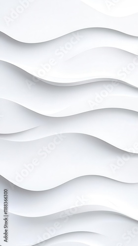 Clean white abstract waves create a feeling of movement and sophistication, suitable for corporate or branding backdrops.