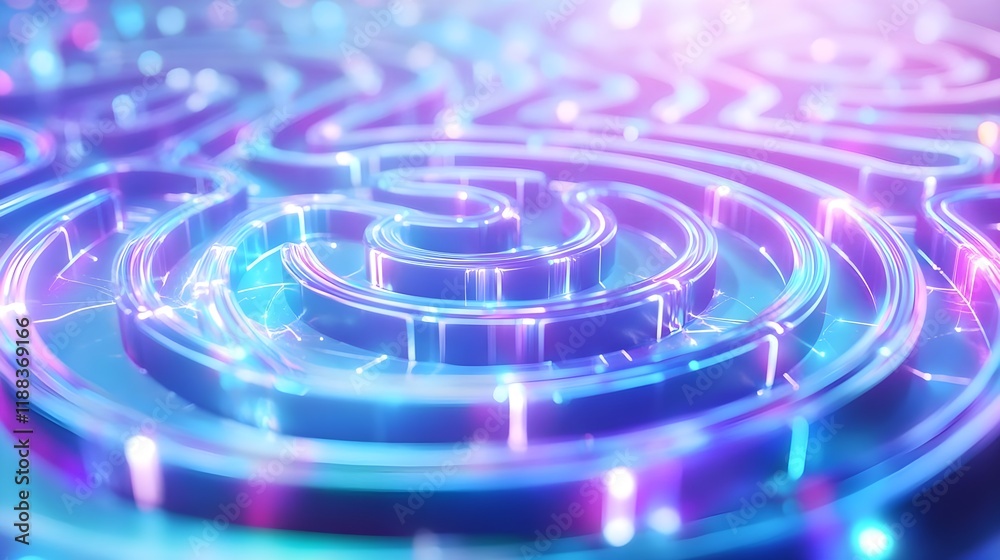 Fototapeta premium neon glow abstract spiral background - abstract backgrounds