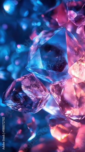 Magnificent Prismatic Crystals Sparkling with Captivating Iridescence and Reflection  Detailed macro close up of a variety of colorful gemstones minerals