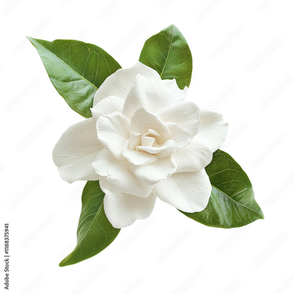 Naklejka premium White gardenia flower isolated on transparent background, PNG file