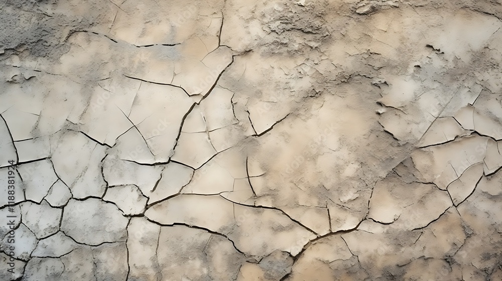 Fototapeta premium Cracked earth surface showing texture and dryness