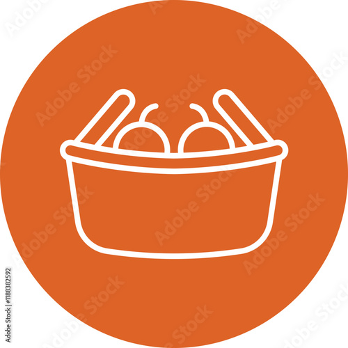 Harvest Basket line circle icon