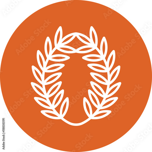 Leaf Garland line circle icon