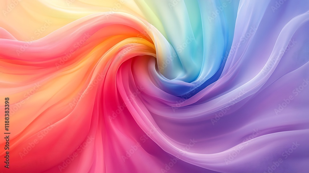 Obraz premium Colorful fabric swirl studio abstract art soft textures close-up view