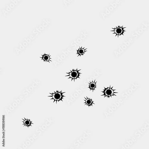 Bullet holes isolated vector illustration.