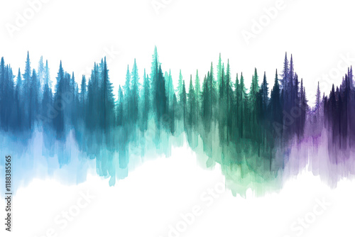 Stunning Aurora Borealis Isolated on transparent Background Ideal for Modern Print Projects